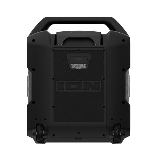 ION Block Rocker - Portable Bluetooth Outdoor Party Speaker with Karaoke Microphone, Battery, 4 Speakers, Radio, USB Port, App, Water-Resistant, 120W