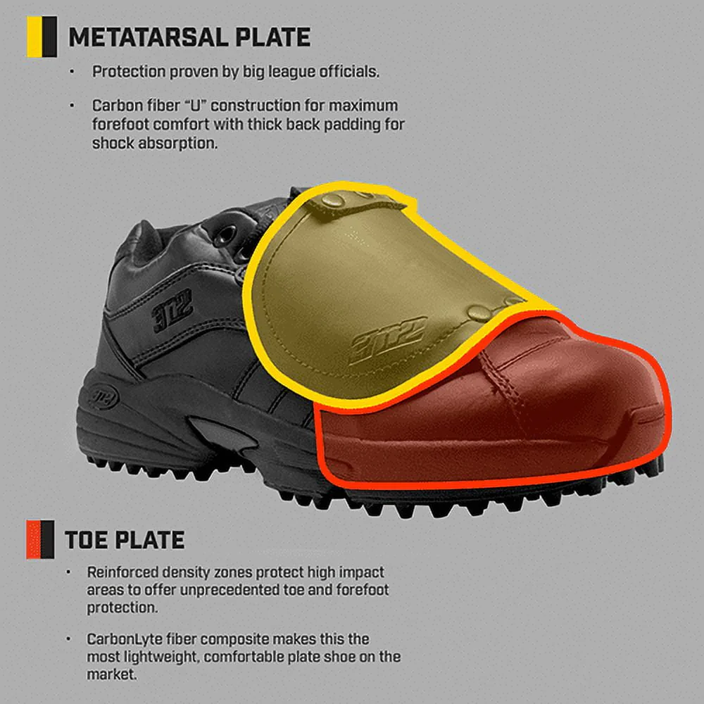 3N2 7345-99-105 Reaction Pro Plate Lo Umpire Shoes, Patent Leather - Size 10.5