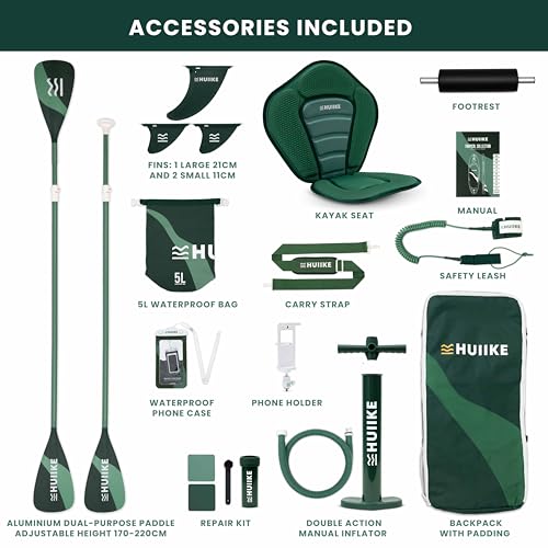 Inflatable Paddle Board for Adults with Accessories Included, Oar, Fins, Pump. Stand Up Paddleboard Great Stability and Resistance. 10’ x 33" x 5.9"