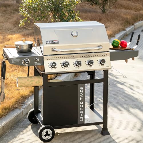 Royal Gourmet GA5406TS 5 Burner Propane Gas Grill with Side Burner and Sear Burner