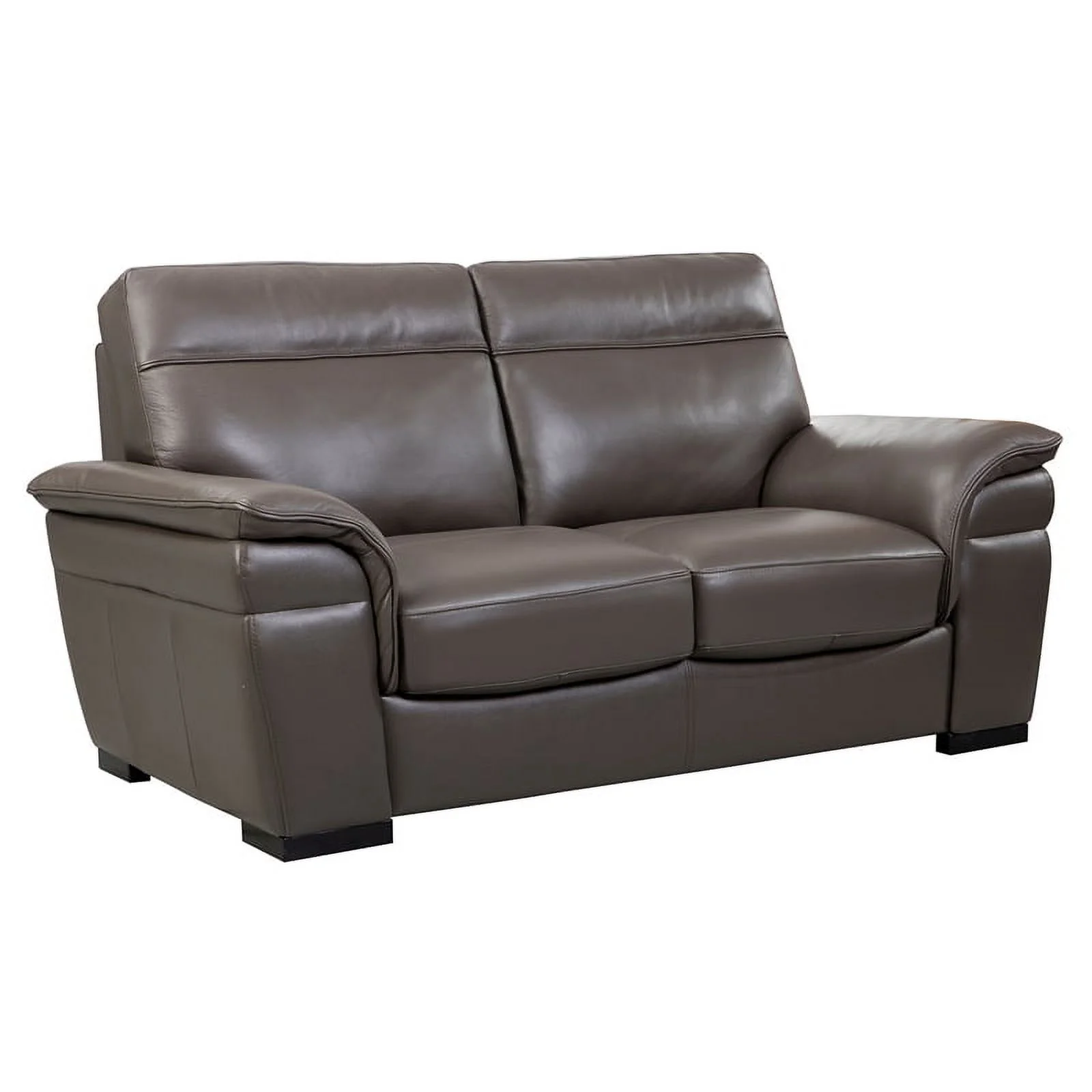 EK020 Taupe (Brown) Color With Italian Leather Loveseat