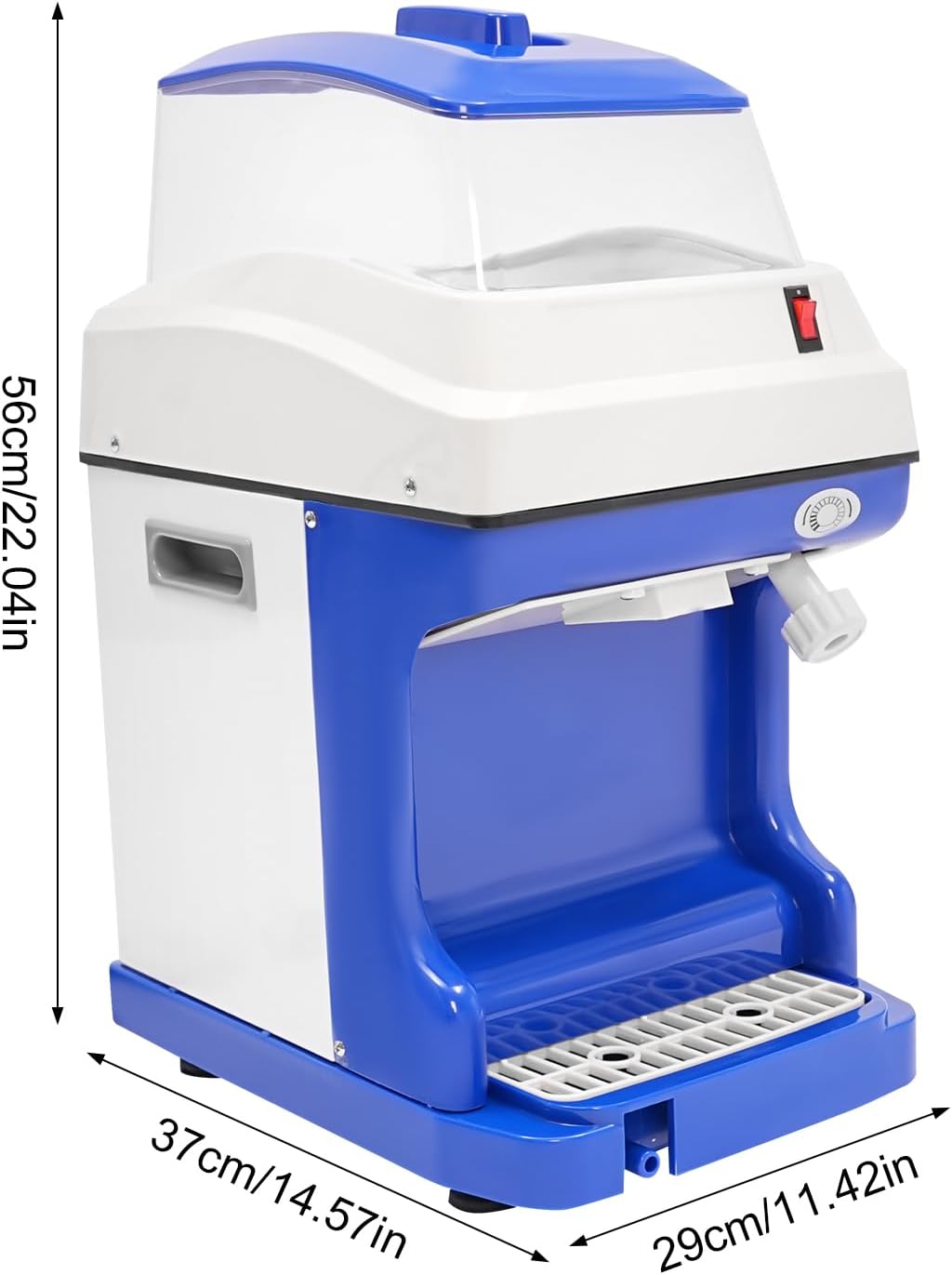 Electric Shaved Ice Machine 5L/5.28Qt Commercial Ice Crusher Tabletop Ice Shaver Ice Shaving Machine 250W 110V Snow Cone Maker Thickness Adjustable