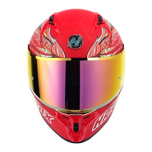 HAX Obsidian Pro Full Face Dual Visor Adult Motorcycle Helmet for Motorbike Street Bike with Pinlock Ready DOT Approved Matte Pink M