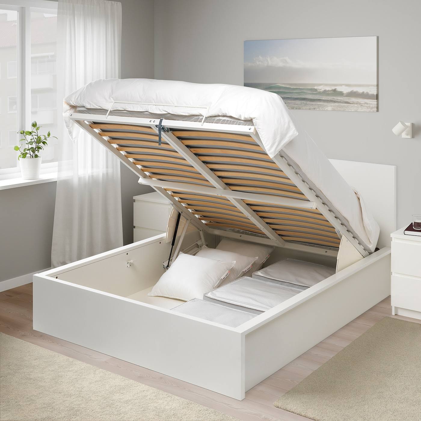 IKEA - Malm Storage Bed, White, Full/Double