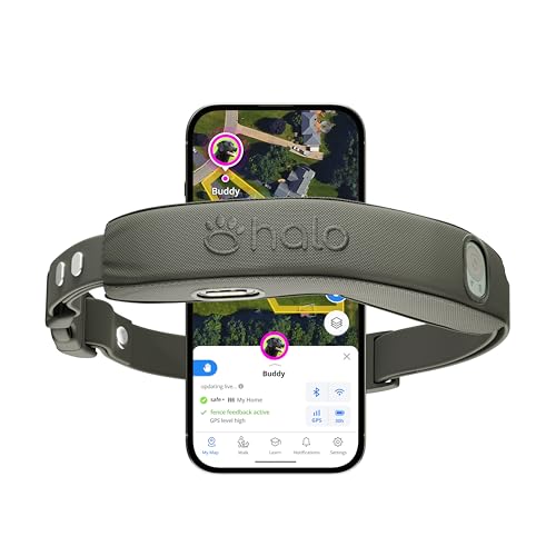 Halo Collar 4, All New GPS Wireless Dog Fence & Dog Training Collar with GPS Tracker, Subscription Required, Waterproof, One Size, Midnight