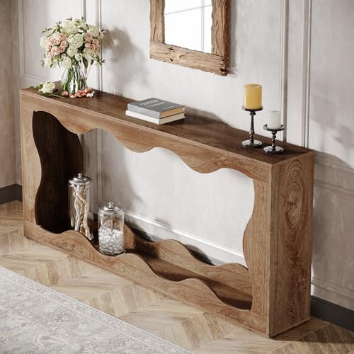 Tribesigns 63 Inches Farmhouse Console Table with Storage, Couch Table Behind Sofa, Long Entryway Sofa Station, Narrow Console Stand