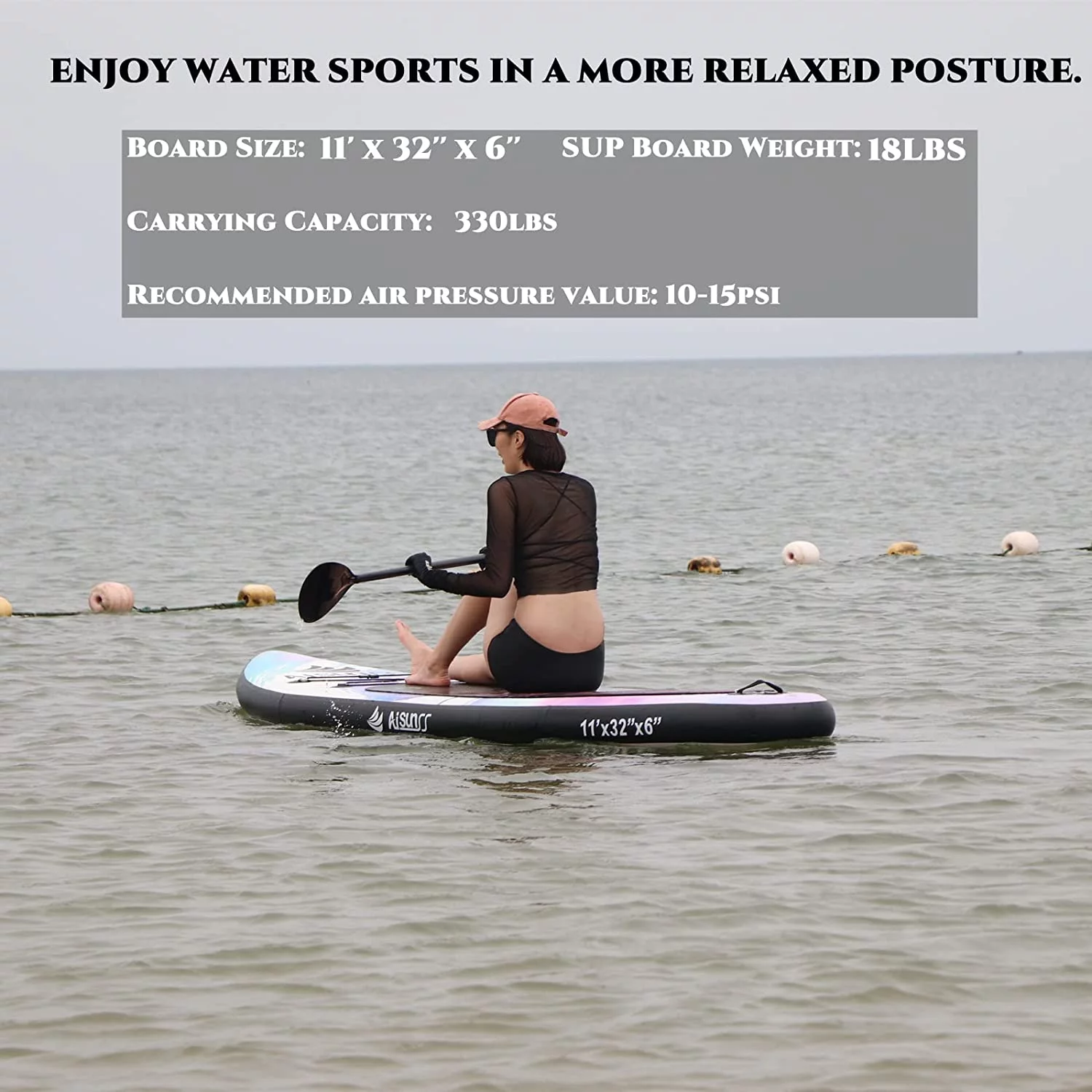 AISUNSS Inflatable Stand up Paddle Board 11ft with Premium SUP Accessories Purple Paddle Board