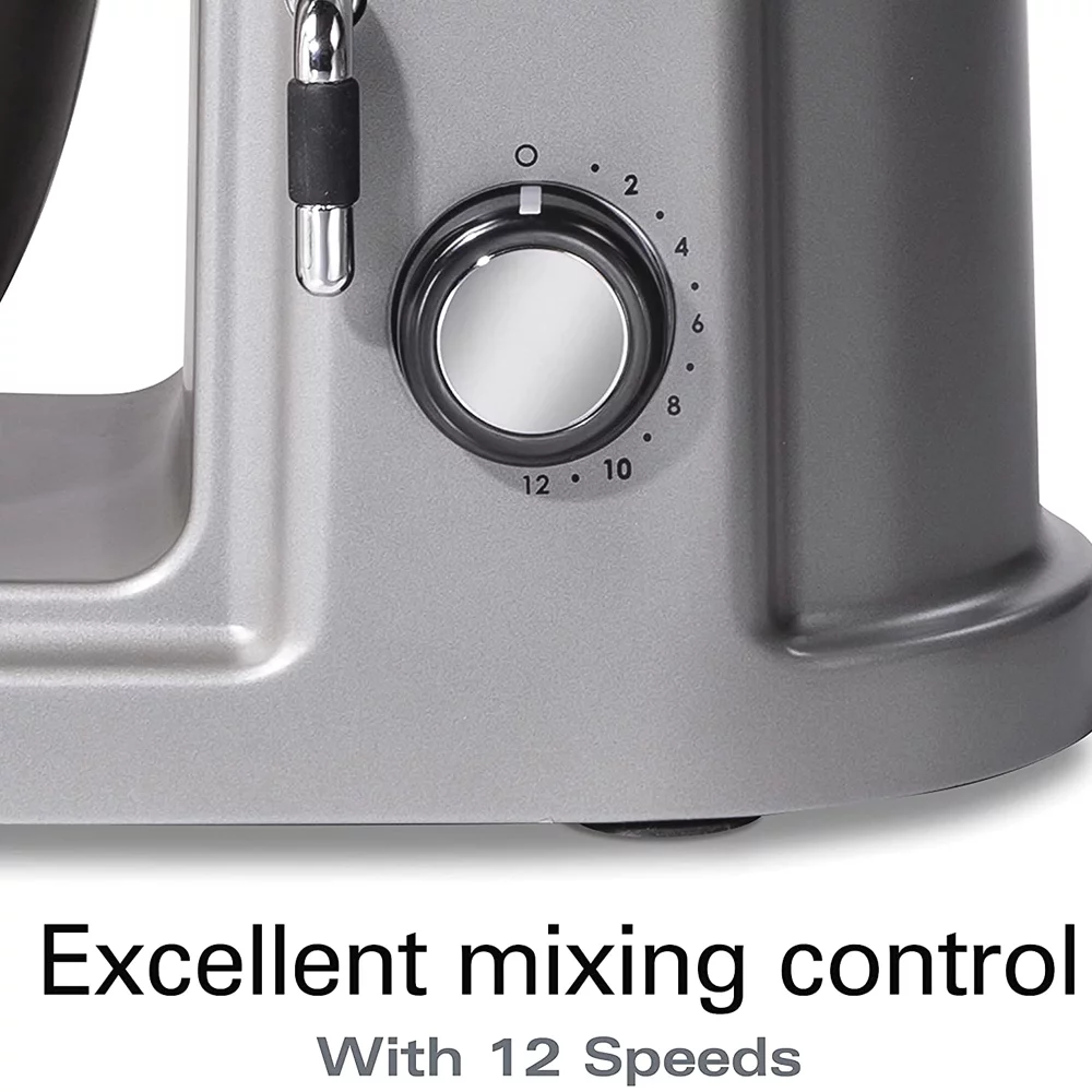 Hamilton Beach 63240 Professional Stand Mixer 5 Quart Specialty Attachment Hub Grey Bundle with 1 Year Extended Protection Plan