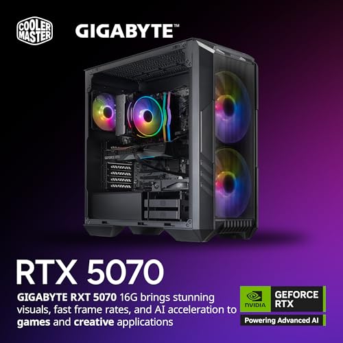 Cooler Master HAF 5 Pro AMD RYZEN 7 7800X3D 4.2 GHz | Gigabyte RTX 5070 12GB & B650 Motherboard | 32GB (2x16GB) DDR5 6000MHz | 2TB Gen4 M.2 | WiFi |
