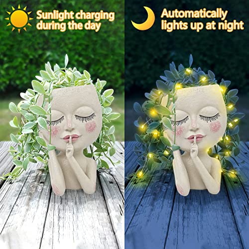 Solar-Face Flower Pot Head Planter Pots