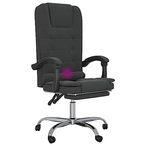 Massage Reclining Office Chair Black Velvet