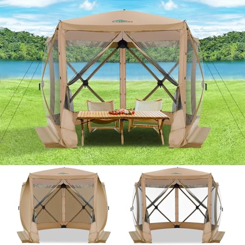COBIZI 12x12ft Pop up Gazebo Screen Tent Screen House for Camping, Camping Outdoor Screened Gazebo, Canopy Tent