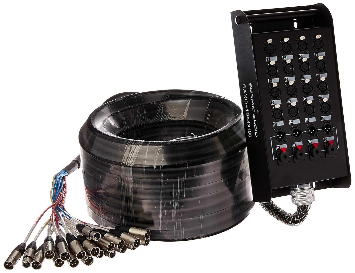 Seismic Audio - SAXQ-16x8x100 - 16 Channel 100' XLR Snake Cable with XLR and 1/4 Returns on the Box
