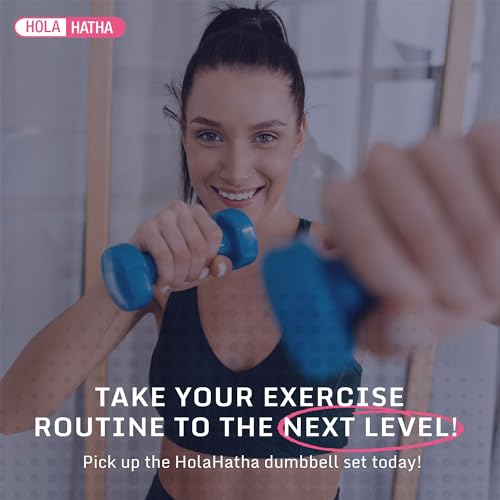HolaHatha Neoprene Dumbbell Free Hand Weight Set with Rack, Ideal for Home Exercises to Gain Tone and Definition