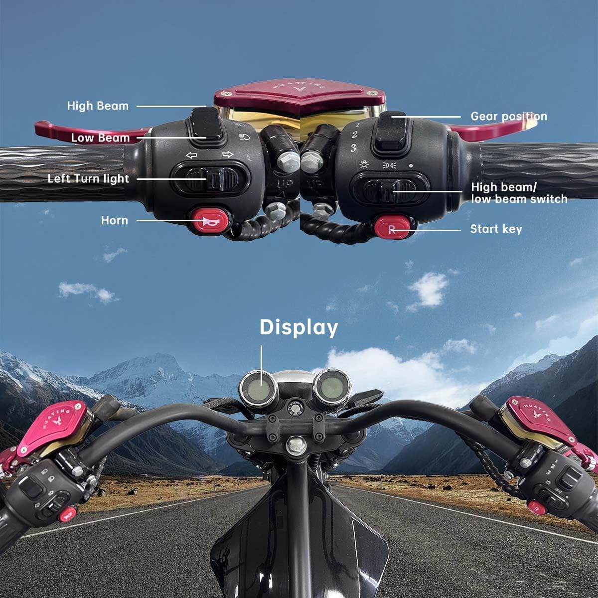 SAY YEAH 2500W Fat Tire Electric Scooter for Adults, 37 mph, 60V20Ah Battery, 4 Speeds Lithium E-Motorcycle with Reverse Gear Function