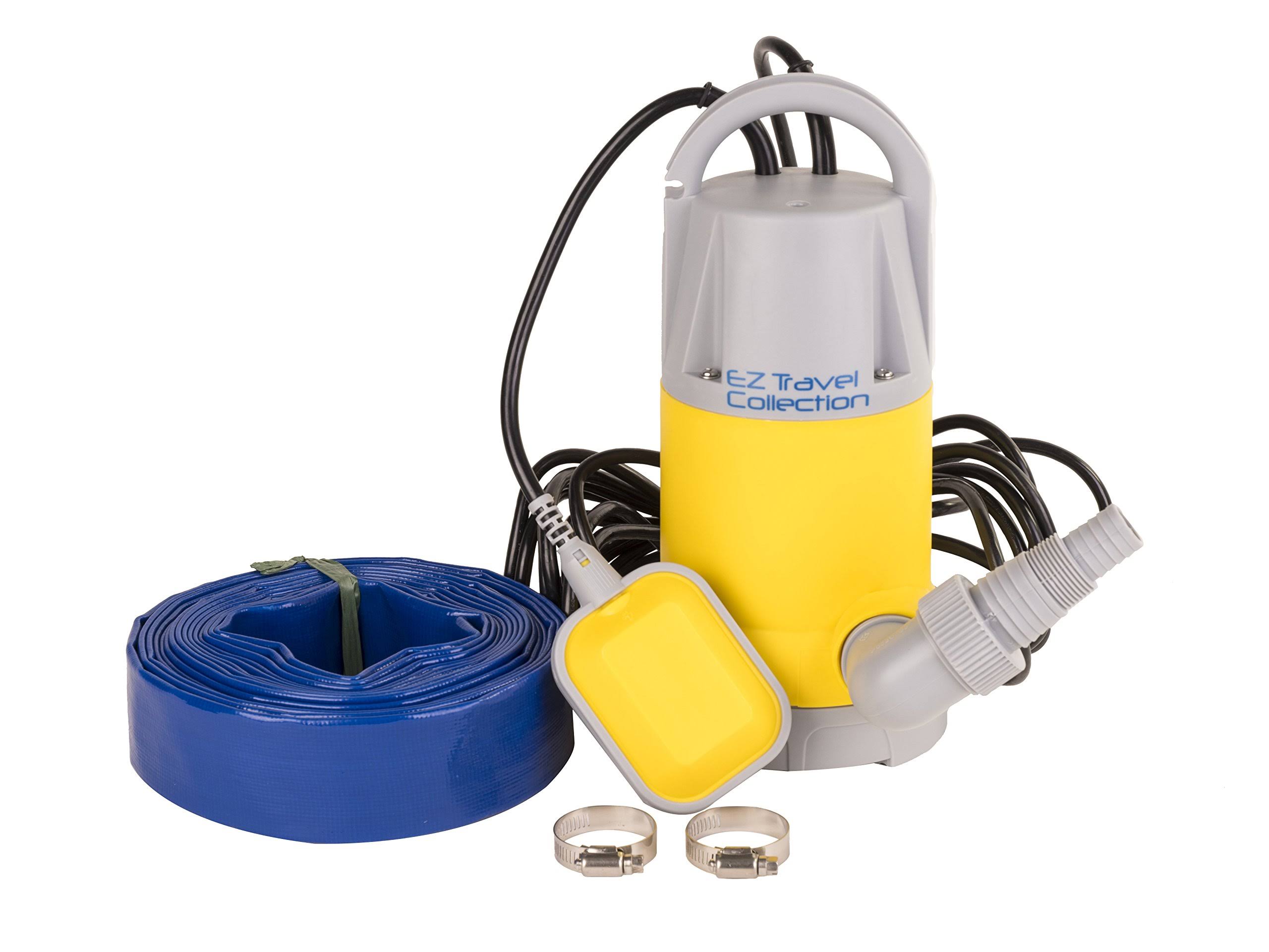 Professional EZ Travel Collection Hot Tub and Swimming Pool Drain Pump with Hose Pond/Flood Pump Up to 3,700 GPH