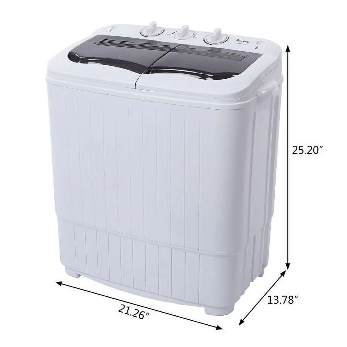 【No logo model replacement 30189854】Compact Twin Tub with Built-in Drain Pump XPB35-ZK35 14.3(7.7 6.6)lbs Semi-automatic Gray Cover Washing Machine