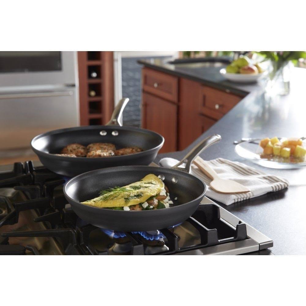 Calphalon Contemporary Hard-Anodized Aluminum Nonstick Cookware, Omelette Fry Pan, 10-Inch and 12-Inch