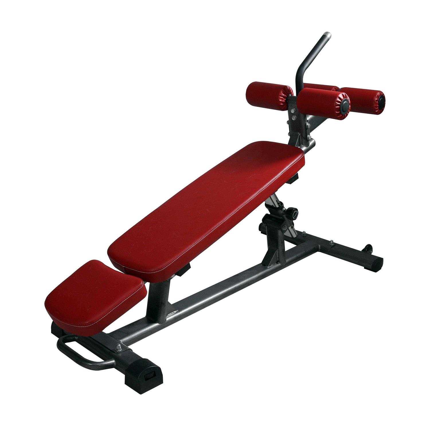 Finer Form Semi-Commercial Sit-Up Bench For Core Workouts and Decline Bench Press. Adjustable Weight Bench with Reverse Crunch Handle with 4