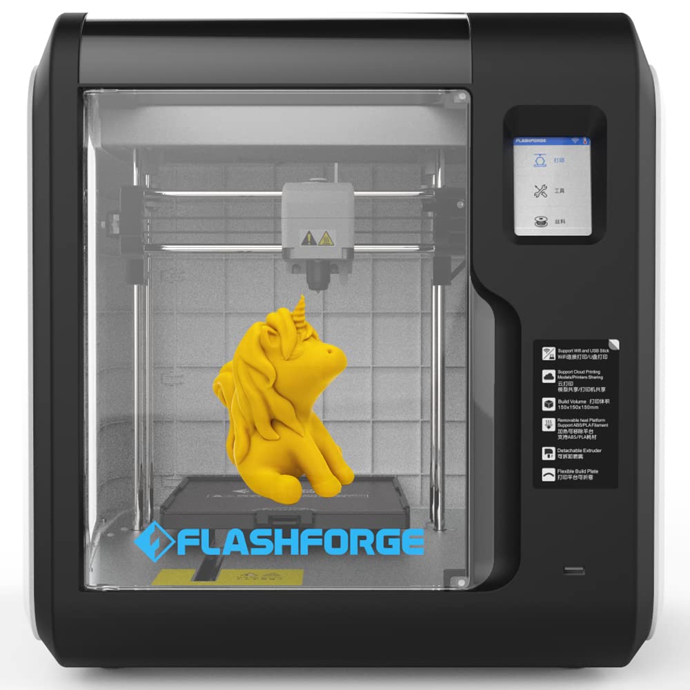 FlashForge Adventurer 3C 3D Printer with Detachable Integrated Nozzle, Flexible Heating Platform, Auto Leveling & 3D Cloud & Ultra Silent Printing