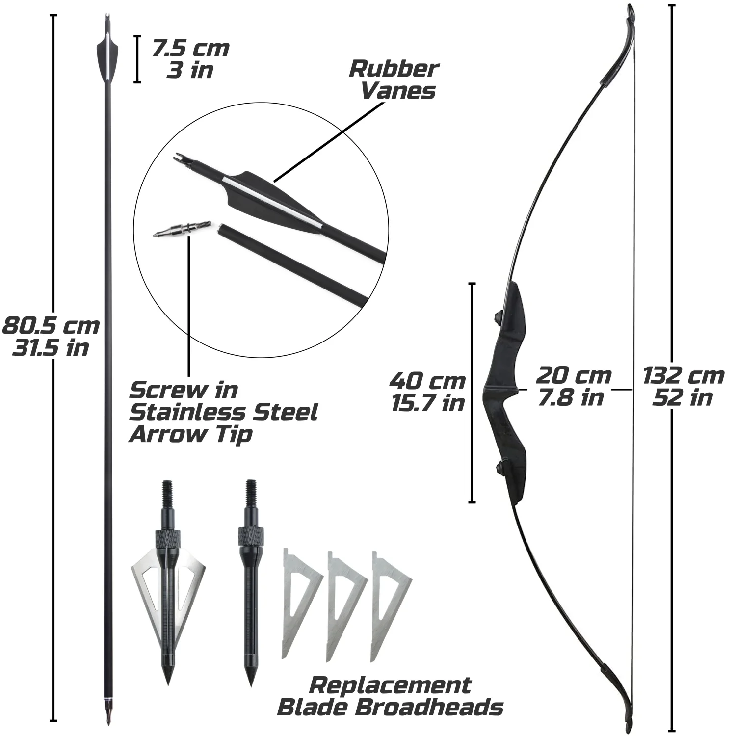 SHARROW Archery Takedown Recurve Bow and Arrow Set Left/Right Hand Longbow Kit Beginner Outdoor Hunting Shooting Practice 30lb 40lb