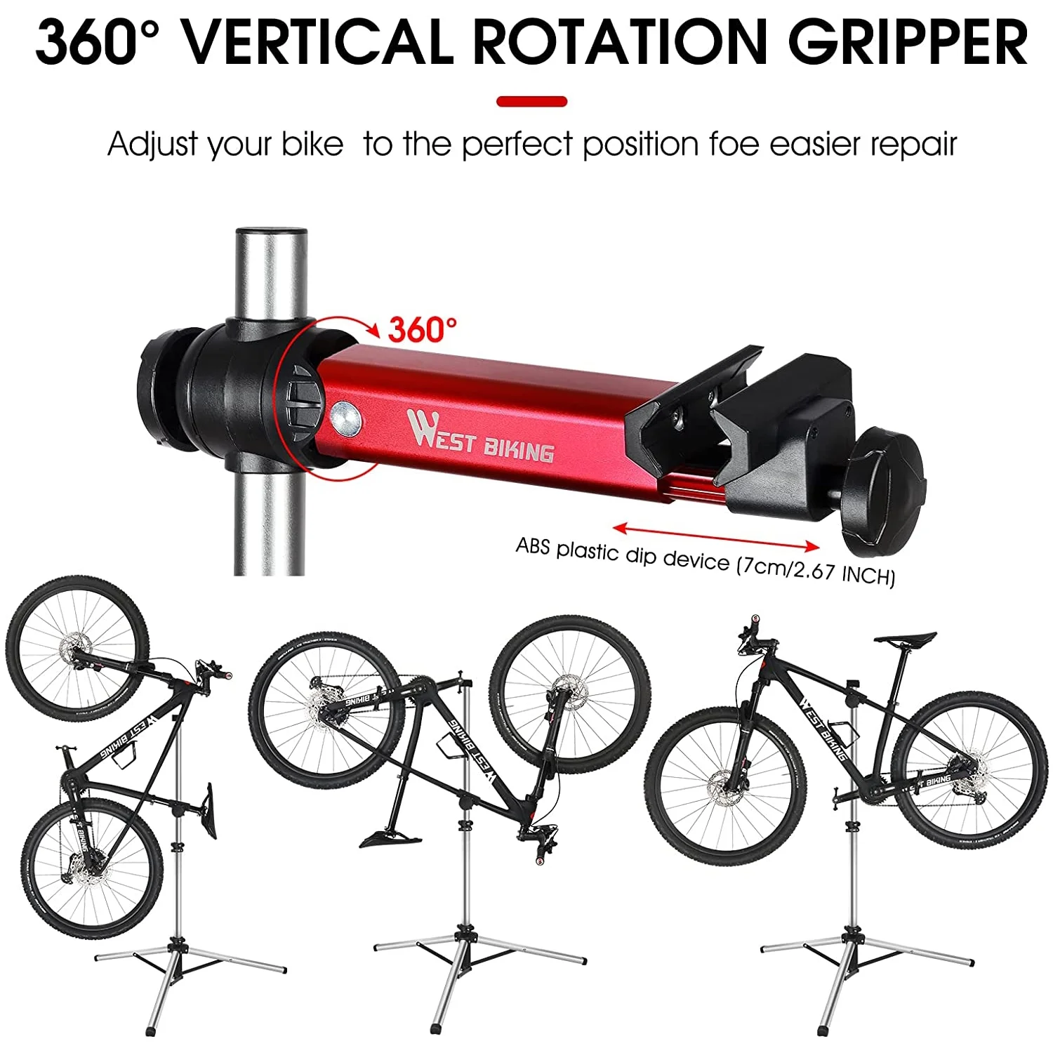 West Biking Adjustable Bike Repair Stand Bicycle Workstand with Tool Tray for Home Bicycle (Max 85 Lbs Load)