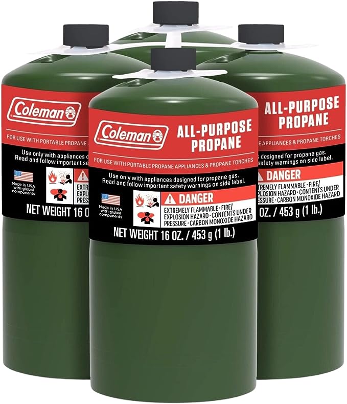 Evergreen Farm and Garden Coleman Propane Replacement Fuel Cylinders 16 oz Camping Fuel Bundled - 12 Pack
