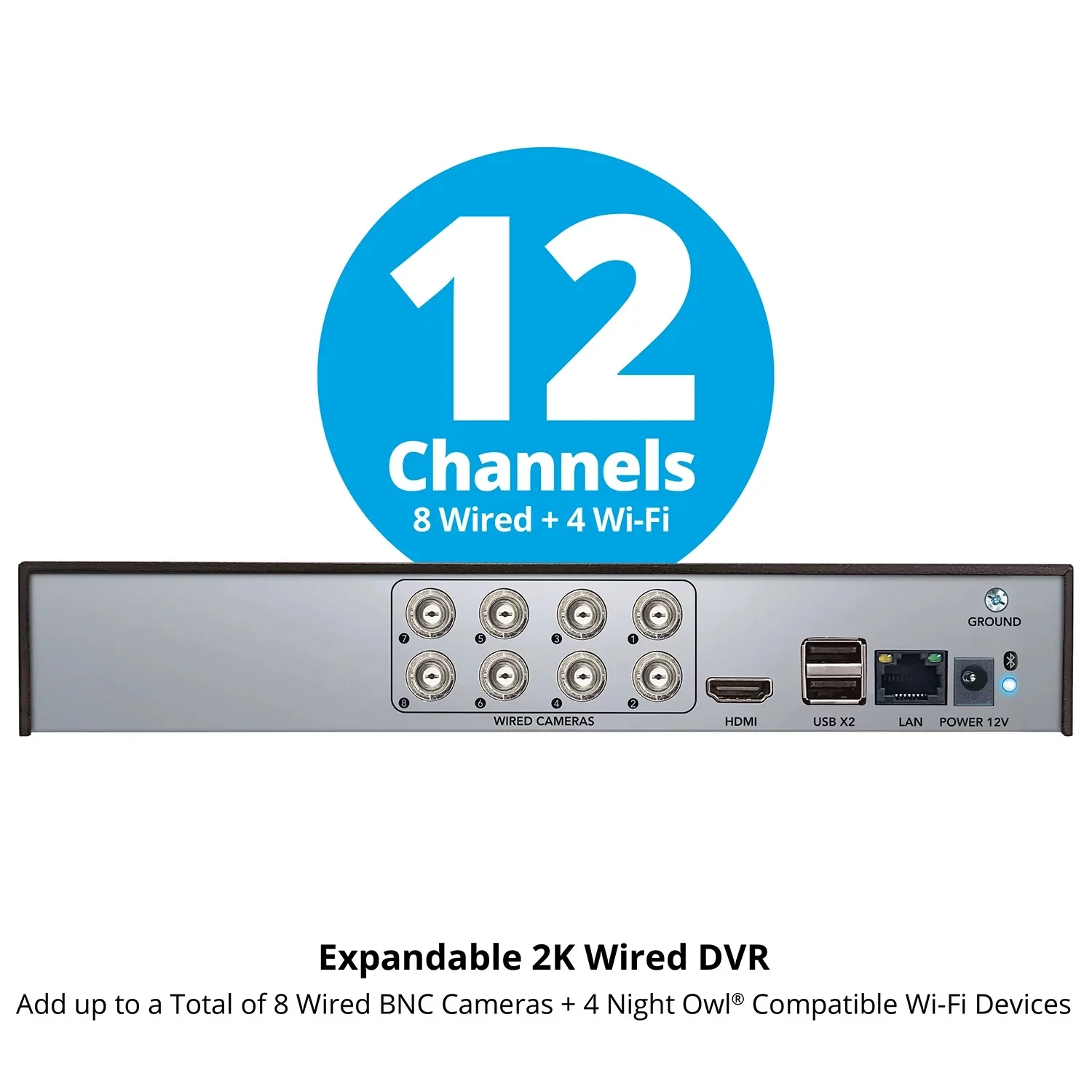 Night Owl 2-Way Audio 12 Channel DVR Security System with 1TB Hard Drive and 4 Wired 2K Deterrence Cameras - Curated Treasures Market