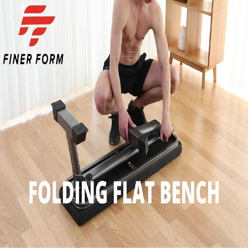 Finer Form Gym Quality Foldable Flat Bench for Multi-Purpose Weight Training and Ab Exercises - Sports Supplies Online Store