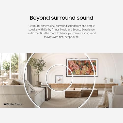 Samsung LS60D Music Frame Smart Speaker with Dolby Atmos Audio, Q-Symphony, Customizable Design, Wide Range Sound