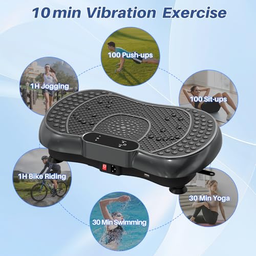 Vibration Plate Exercise Machine for Weight Loss – 100-Speed Platform with Bluetooth Speaker, Remote & Bands