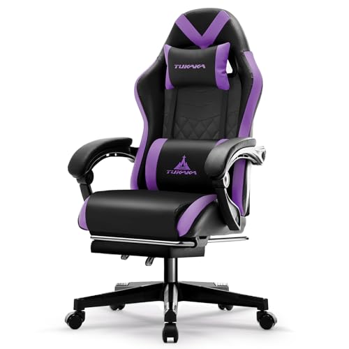 Gaming Chair,Ergonomic Massage Computer Office Desk Chair with Footrest,Pocket Spring Cushion