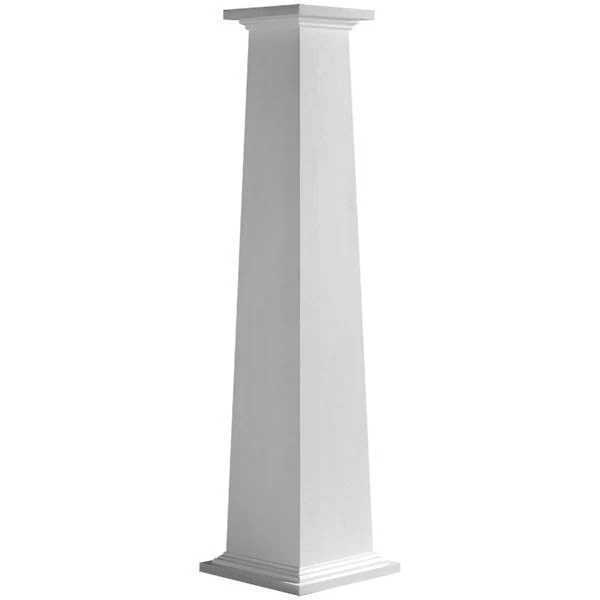 12x22W x 10&H Craftsman Classic Square Tapered Smooth Column w/ Standard Capital u0026 Base