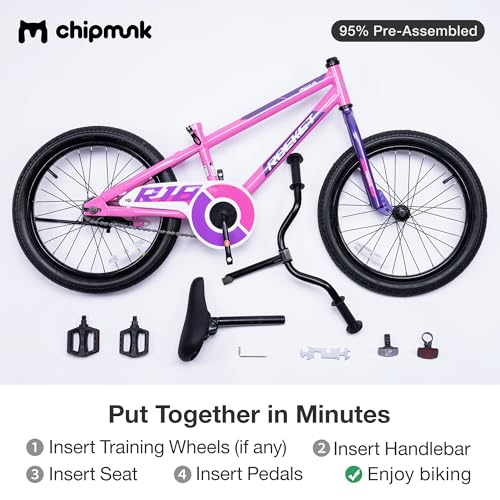 Chipmunk Kids Bike Toddlers 12 14 16 18 Inch Wheel Bicycle Beginners Boys Girls Ages 3-11 Years, Multiple Color Options