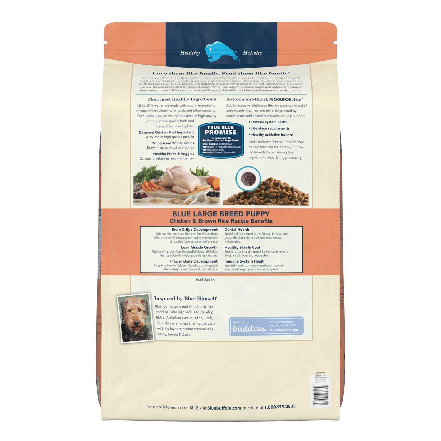 Blue Buffalo Life Protection Formula Large Breed Puppy Chicken &amp; Brown Rice Recipe Dry Dog Food - Pet Supplies online store