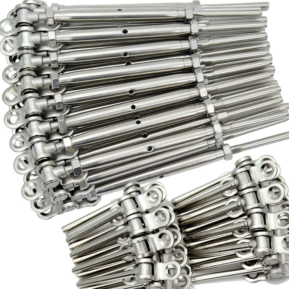 Iutuuk Steel Cable Railing Hardware Kit, for 1/8 Stainless Steel Cable Deck Railing System, for Wood Posts, 30 Pairs