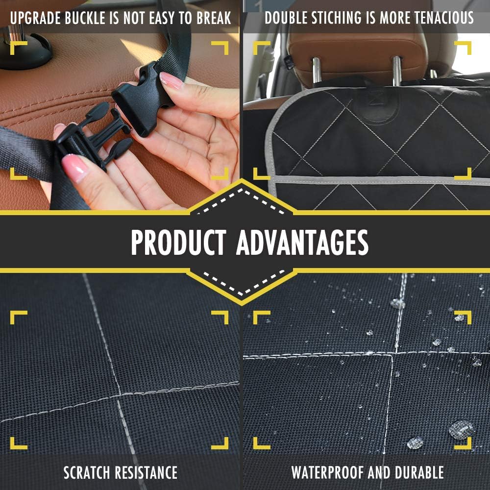 Pet Cargo Liner for SUV - Extra Large Pockets,Heavy Duty Durability Mats for Dogs,100% Waterproof Cargo Cover,Nonslip Backing,Bumper Flap Protector