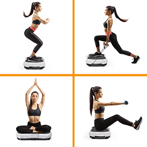 Vibration Plate Exercise Machine for Weight Loss – 100-Speed Platform with Bluetooth Speaker, Remote & Bands