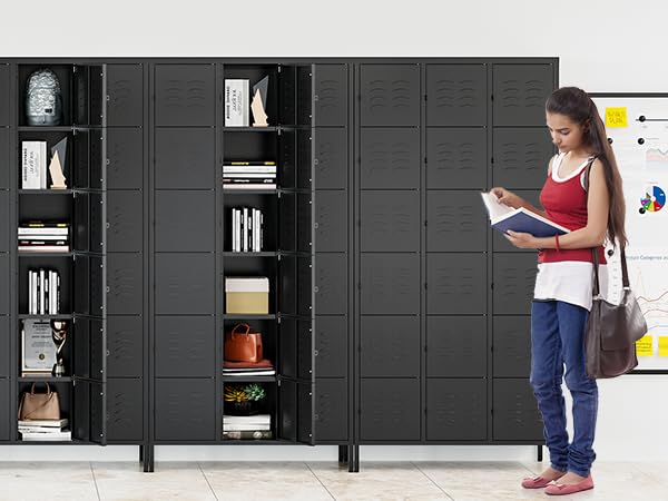 72" Metal Locker for Employees 3 Doors Blue Steel Storage Locker for Office, School, Gym - Metal Storage Cabinets for Home, Office, Gym, School