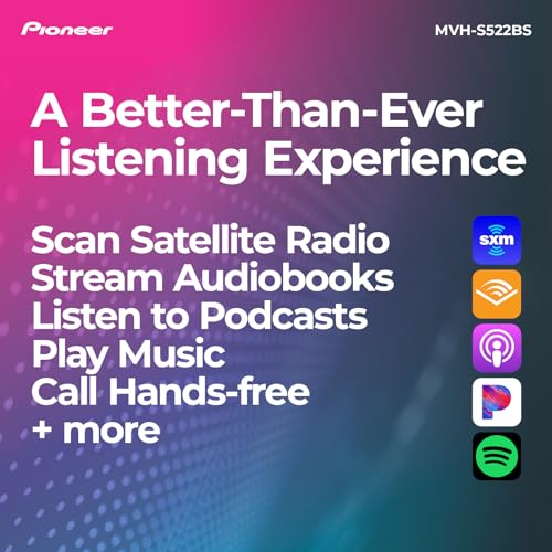 Pioneer MVH-S322BT Bluetooth Car Stereo with USB/AUX Inputs, Smartphone Connectivity, Pioneer Smart Snyc