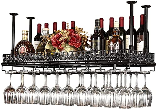 Wine Racks Adjustable Metal Ceiling-Type Wine Holder,Wall Mounted Wine Bottle Holder Hanging Wine Glass Racks,let Stemware Racks