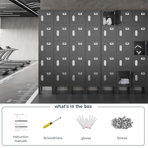 Metal Cabinet Home Office Storage,Lockers,Lockable Employees Metal Locker with Door,54" Height Steel Locker,Lockable Steel Locker for Gym,School,Home