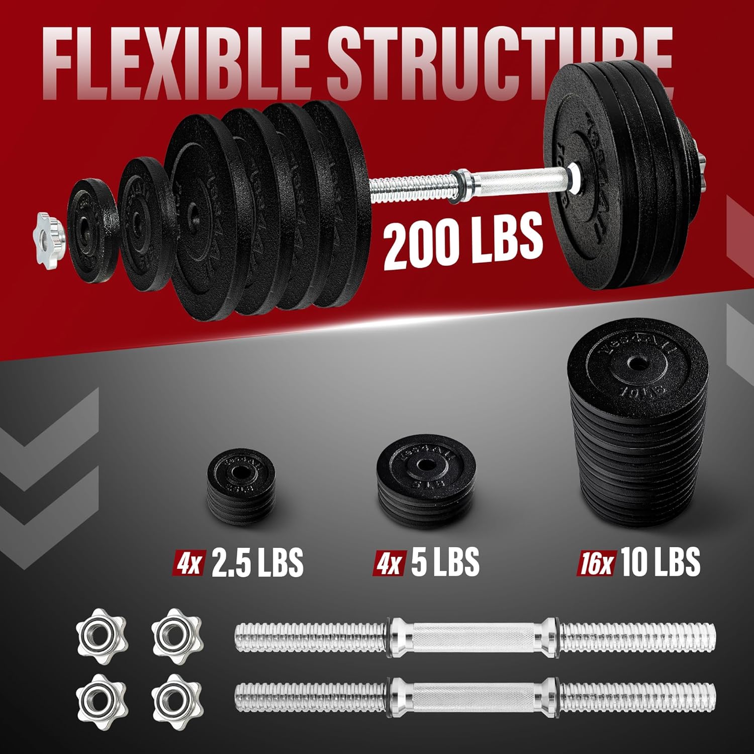 Yes4All Adjustable Dumbbell Weight Set of 2, Exercise & Fitness Dumbbells - 200 LBS Brown Box