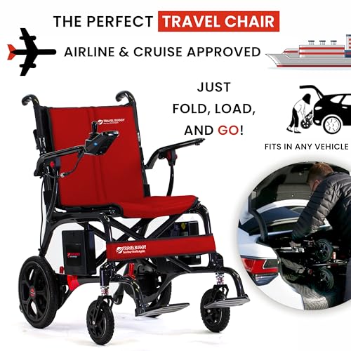 AEROLUX by Travel Buggy - Premium Foldable Carbon Fiber Wheelchair - Ultra Lightweight Wheelchair Weighs Only 29 lbs - Holds up to 300 lbs