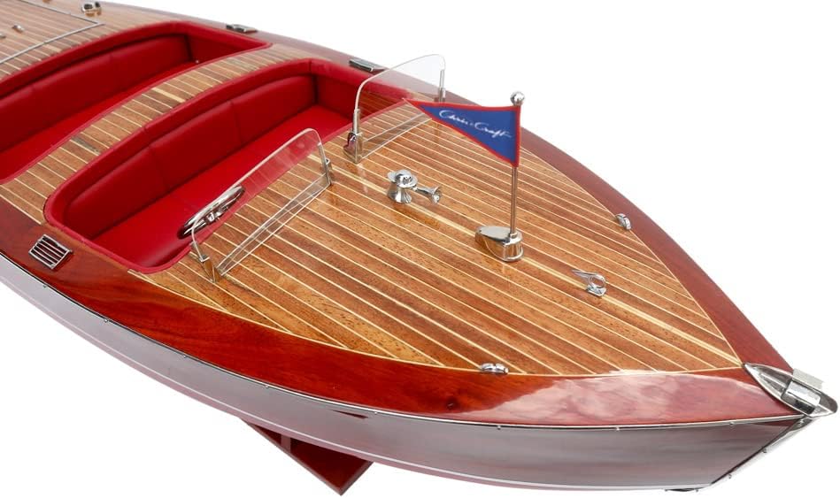 Seacraft Gallery Chris Craft Barrel Back Wooden Model Boat 31.5" - Assembled Wooden Toy Boat D&eacute;cor - Handmade Scale Model Boat