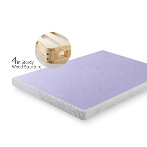 ZINUS Edgar 4 Inch Wood Box Spring, Mattress Foundation, Sturdy Wood Structure, Low Profile, Easy Assembly, King