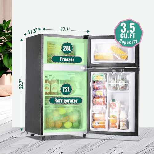 WANAI Refrigerator Single Door Fridge Refrigerator with Adjustable Thermostat, Removable Shelves Refrigerator Suitable For Dorm, Office, Living room