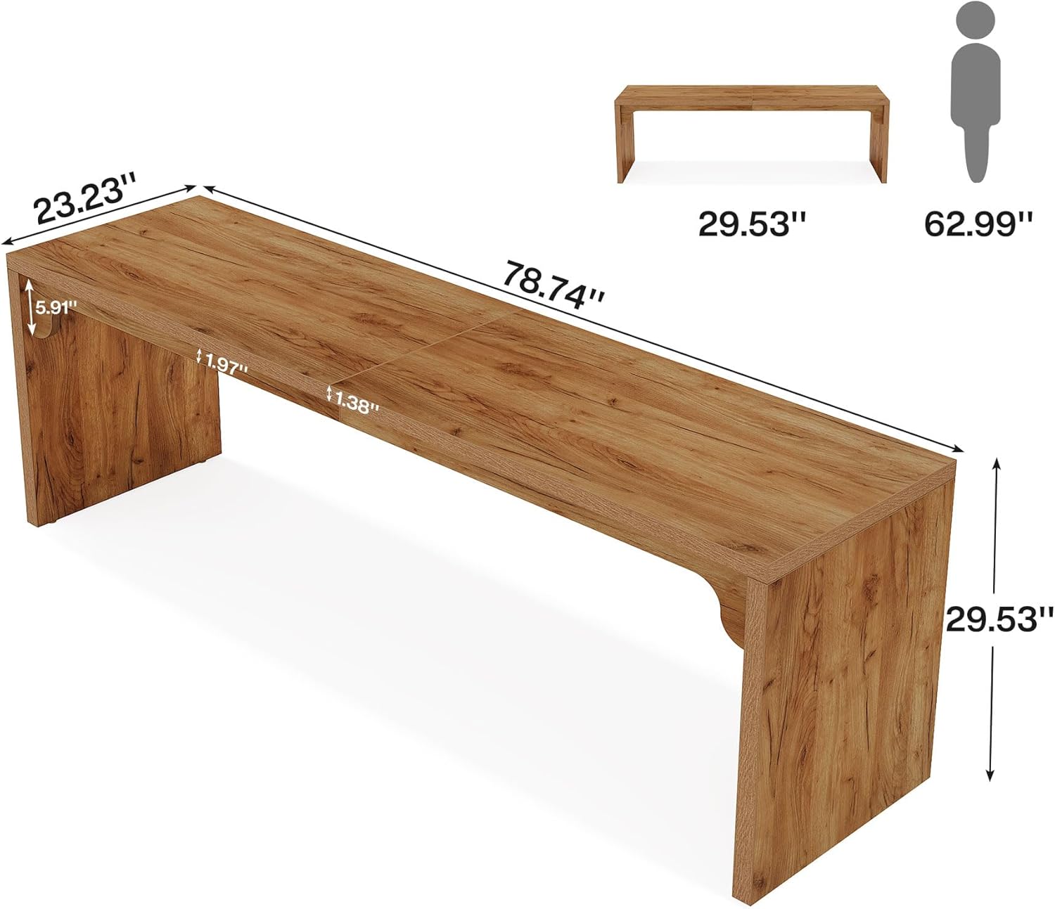 Tribesigns 78.7 Inches Long Computer Desk, Wooden Extra Long Desk Double Desk Workstation, 2 Person Desk for Home Office