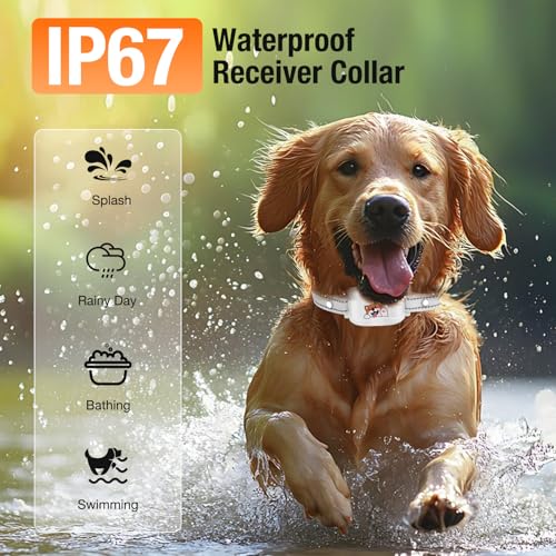 GPS + Wireless Dog Fence & Training Collar – No Subscription, App Geo-Fence 3280ft, 60-164ft Bluetooth Training, 3 Correction Modes, Auto Sleep/Wake