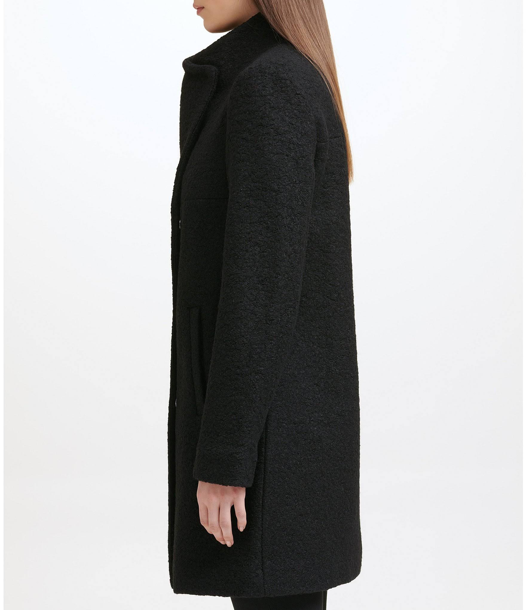 Kenneth Cole Asymmetrical Boucle Walker Coat - Ivy